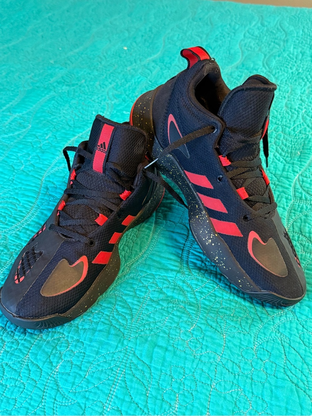Adidas Men’s Black and Red Athletic Sneakers